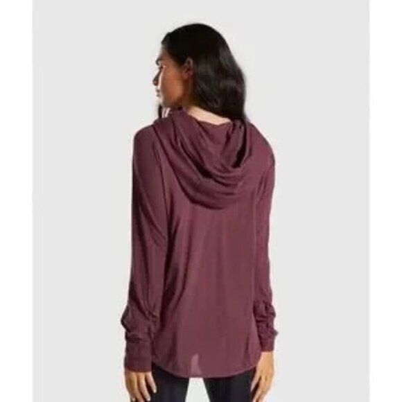 Gymshark Aura Hoodie Winter‎ Berry Pullover Long Sleeve Top Athletic size S - Picture 2 of 13